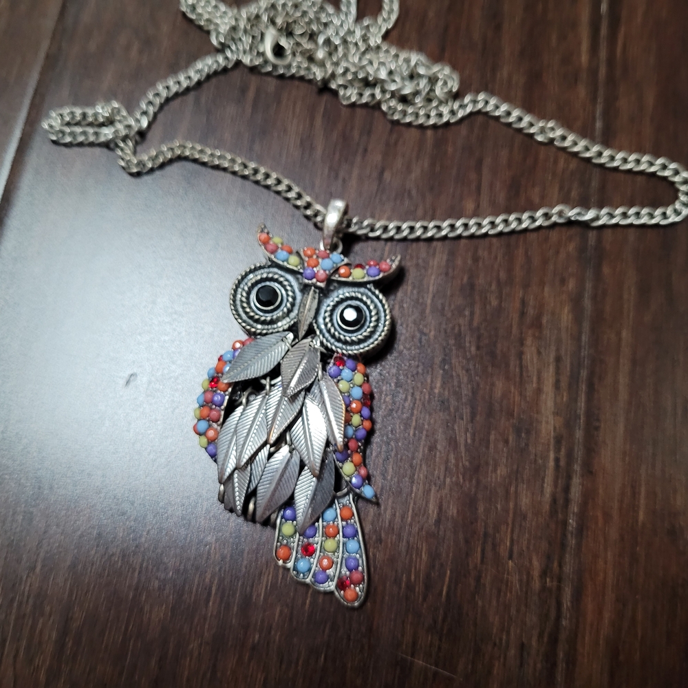 Colorful Owl Pendant Necklace